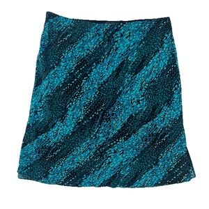 New York & Company Blue Geometric Flowy Short Skirt Sz. XL 90's Y2K